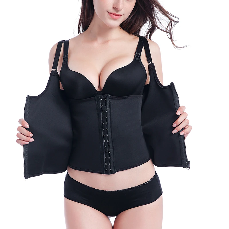 YBFDO Women Waist Trainer Push Up Vest Tummy Belly Girdle Body Shaper Waist Cincher Corset Zipper Vest Plus Size S-4XL body shaper waist trainer