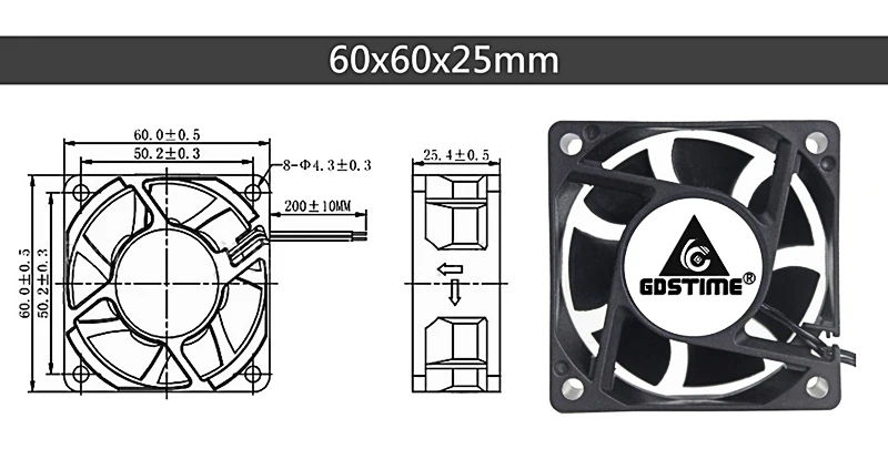 Gdstime EC Brushless Cooling Fan AC 110V 120V 220V 240V Ball Bearing Axial Fan with Srews/Grill 60MM 80MM 90MM 120MM