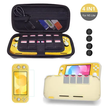 

Nintend Switch Lite Accessories Bundle 4 IN 1 Storage Carry Case, Protective Case Cover, Screen Protector Film, Thumb Stick Cap