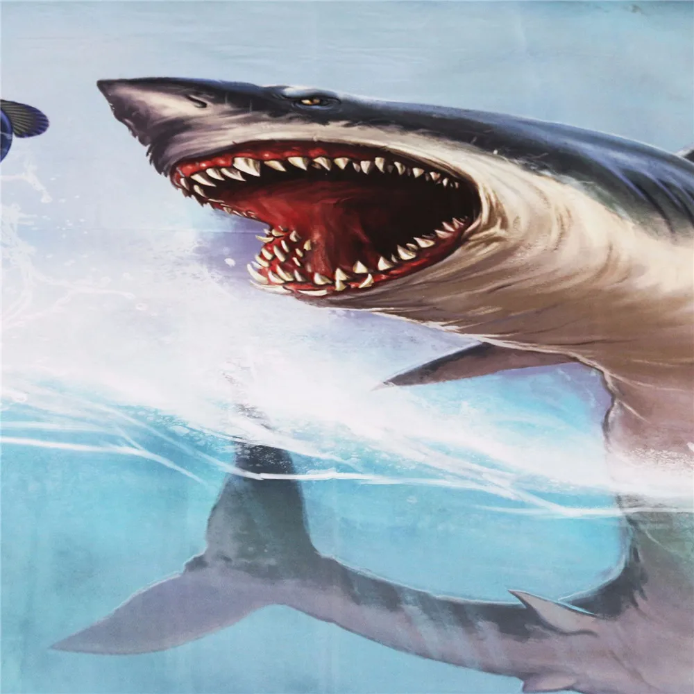 Big Shark Animal Bedding Set HD Print Marine Fish Duvet Cover Set Twin Full Queen King Size 3PCS Customize Bedding