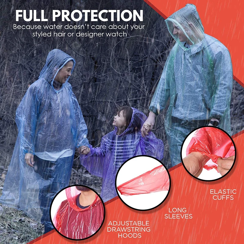 Portable Disposable Raincoat  Adult Emergency Waterproof Cover Rain Mountain Climbing Outdoor Raincoat For Flood Prevention