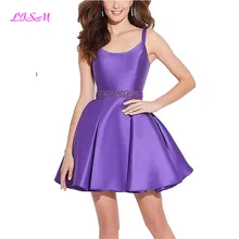 Выпускные платься с бисером короткая ТРАПЕЦИЕВИДНОЕ атласное платье коктейльные платья