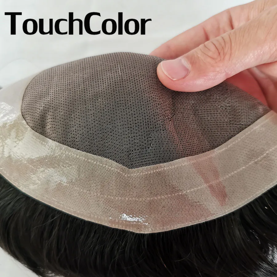 Mono European Hair Men Toupee Durable Male Prosthesis Natural Human Hair Replacement System Man Hairpiece Men Wig 130% Density