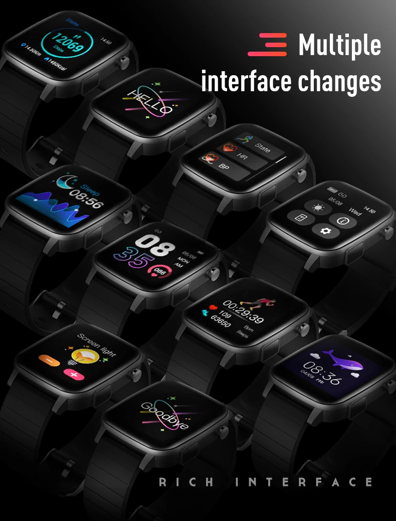 Fitness Tracker Body Temperature Heart Rate Blood Pressure Blood Oxygen Smart Watches with ECG PPG SPO2 for Old Men Women SP1