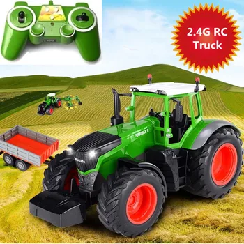 

High Simulation Farm Tractor 2.4G Remote Control Large Size Engineering Vehicle Transport Car RC Truck With Lights Sound Effect