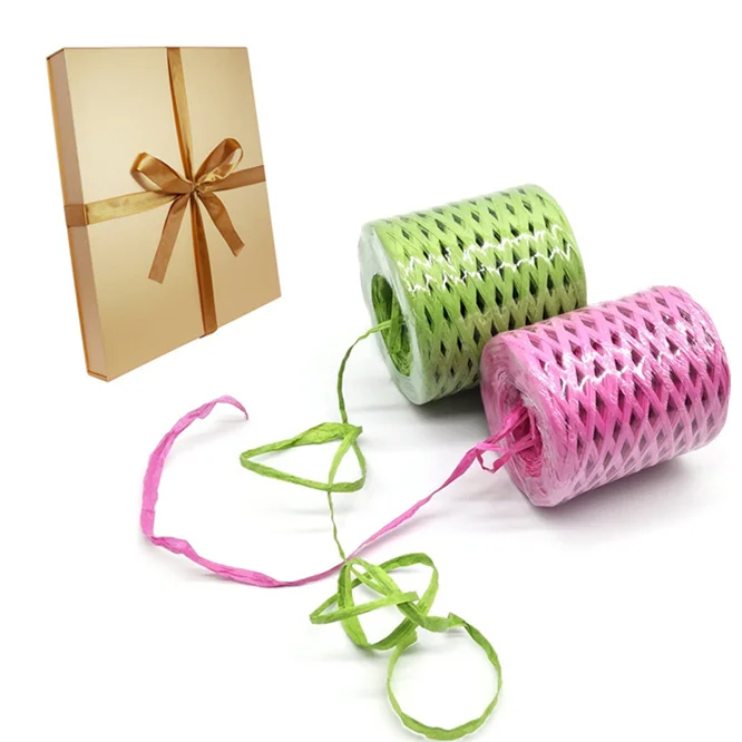 

Natural Lace Rope Gift Box Wrapping 200M Paper Rope Raffia Ribbon DIY Scrapbooking Crafts Wedding Birthday Party Decoration