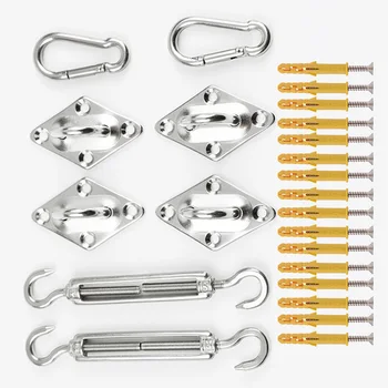 

Stainless Steel Shade Sail Kit 1 Set Outdoor Living Accessory Installation Solid And Durable