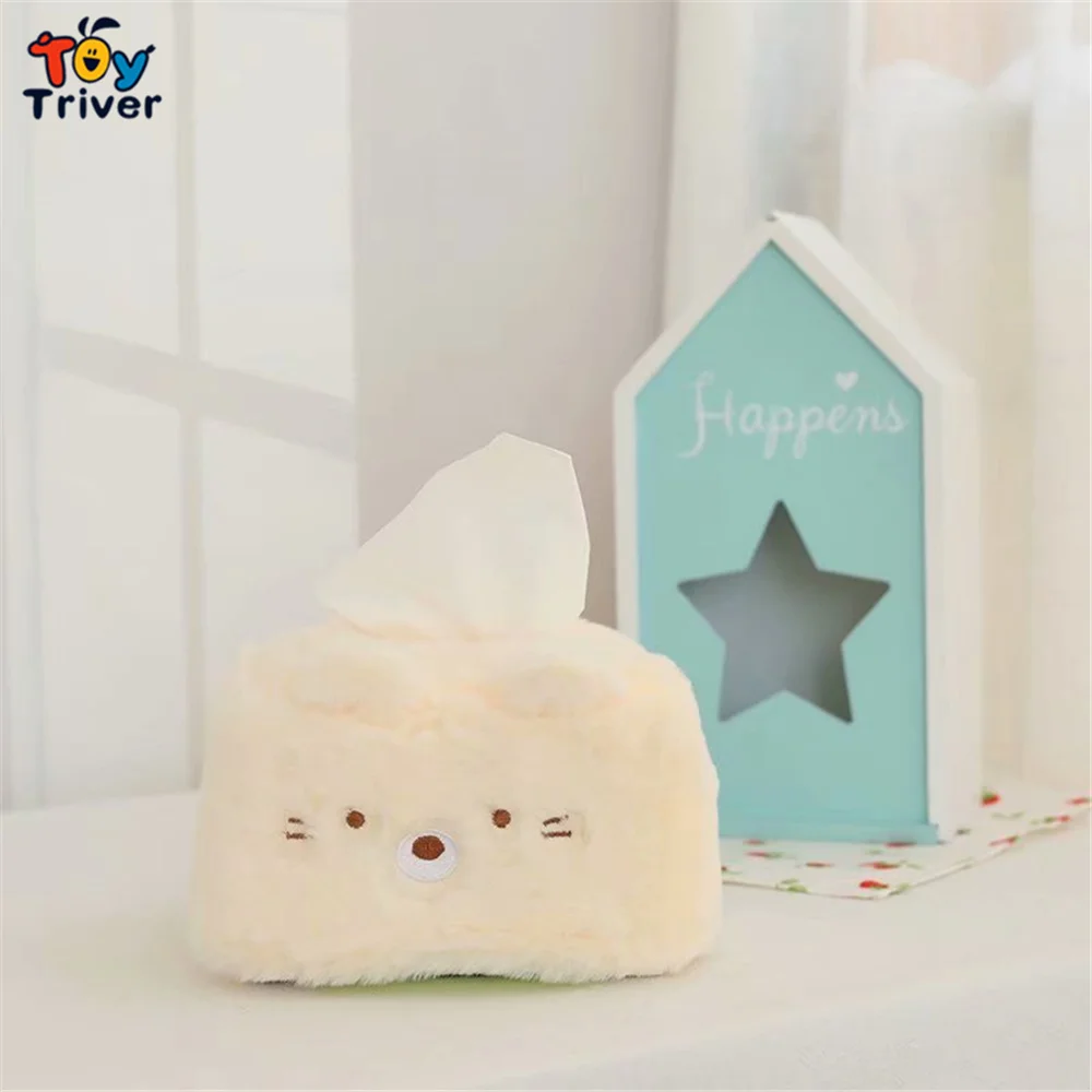 Kawaii Sumikko Gurashi, плюшевая игрушка, тривер, тканевая коробка, чехол для салфеток, бумажный держатель для салфеток, домашний магазин, декор для автомобиля, комнаты, салфетки, игрушки, подарок на день рождения