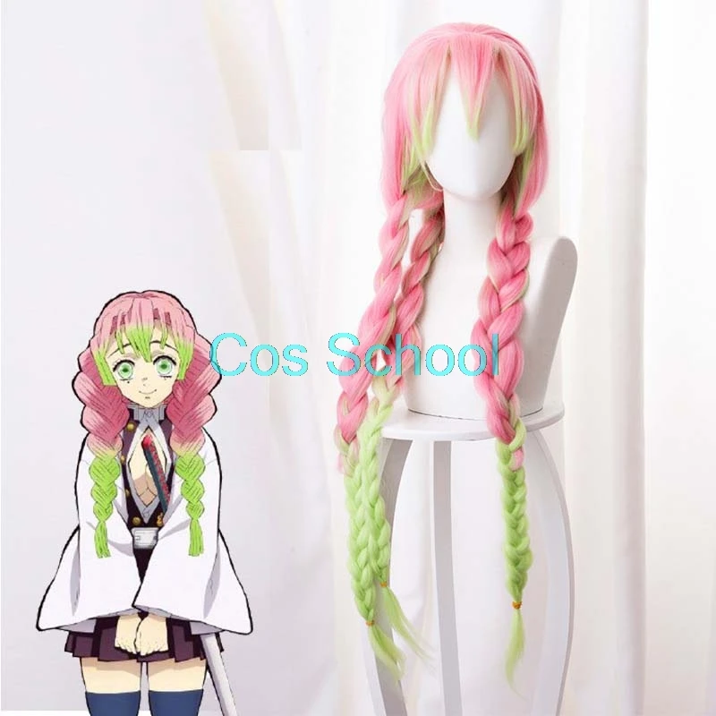 Парики Cos School Tsuyuri Kanawo Rengoku Kyoujurou Kanroji Mitsuri Iguro Obanai парики от демонов Kimetsu no Yaiba