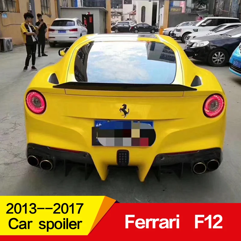 

Use for Ferrari F12 spoiler 2013 14 15 16 17 year glossy carbon fiber rear wing spoiler accessories