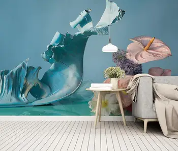 

[Self-Adhesive] 3D Leaf And Flower WG468 Wall Paper mural Wall Print Decal Wall Murals Belly