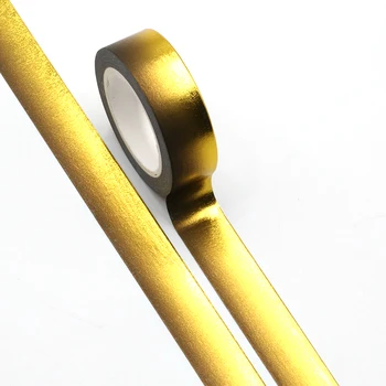 

New 1PC Gold Foil Black Washi Tape Japanese Rice Paper DIY Planner Scrapbooking Adhesive Masking Tape 1.5cm*10m Stationery