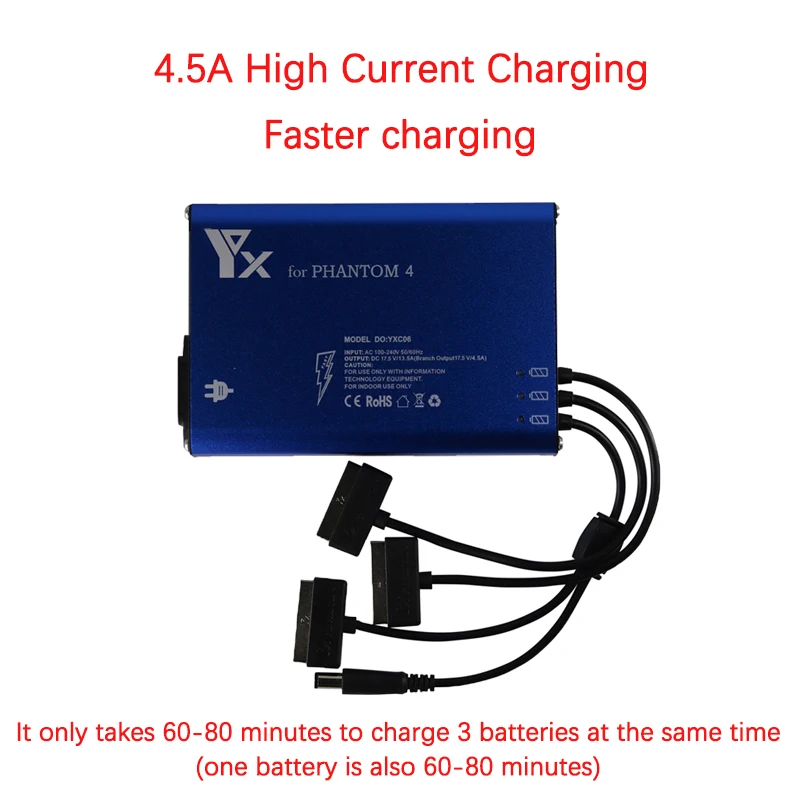4 in 1 Parallel Power Intelligent Charger for DJI Phantom 4 Standard Professional Advanced SE FPV Drone Battery Remote Control