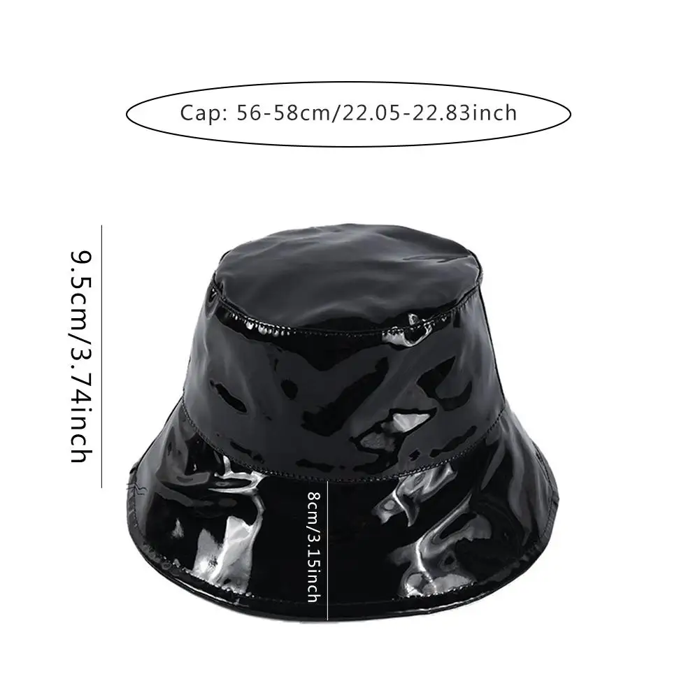Пара моделей, модная лакированная кожаная кепка-ведро, Рыбацкая шляпа, уличная дорожная Кепка от солнца, хипстерская уличная кепка для женщин 30E