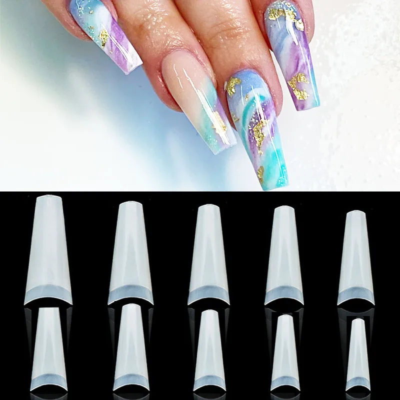 Buy False Nail Tips For Nails Extentions Natural Clear Half Cover Diy Acrylic French Coffin Fake Nails Manicure Tools In The Online Store Hongyi Store At A Price Of 2 41 Usd With Delivery