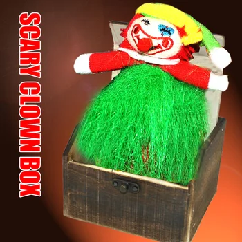 

Wooden Prank Scare Box Horror Clown Interesting Halloween Prank Toys Party Prop NSV775