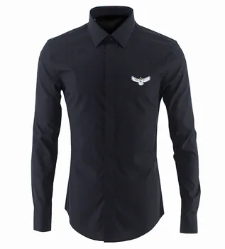 

Cloth Element Men's Wear Metal Silver Eagle Solid Color Brand Male Shirt Brand Shirt Male Men's Wear