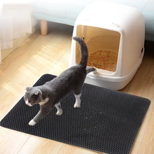 Водонепроницаемый коврик для кошачьего туалета EVA двухслойный кошачий наполнитель коврик для животных Коврик для животных нескользящий коврик для кошачьего туалета