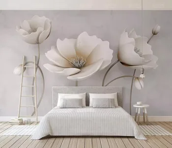

CJSIR Custom 3d Mural Wallpaper Photo Wall Paper 3D Flower Marble Landscape Living Room Modern Decoration Home Flooring Roll