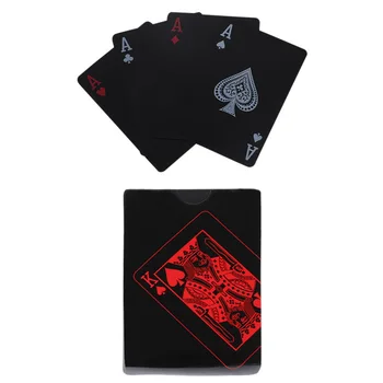 Waterproof Cards Gift Durable Poker Quality Playing Cards Poker Plastic Pvc Poker Waterproof Game Poker Set Black Playing Cards