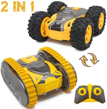

Remote Control Stunt Car 2.4G 4WD RC Crawler Truck, Track and Wheel Interchange 360 Degree Rotating Climbing Racing Off-Road