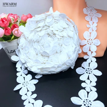 

10yard 5cm geometric milk silk water soluble lembroidery lace women hollow plum bar code african lace fabric 2020 wedding dress