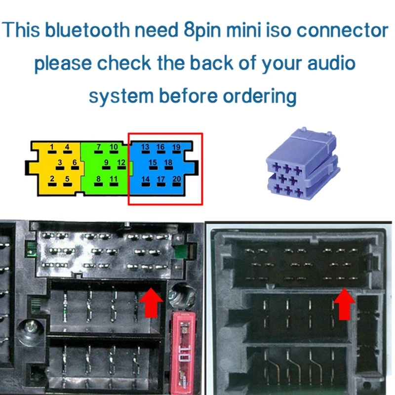 8Pin беспроводной громкой связи Bluetooth 5,0 Модуль Aux кабель ISO адаптер ключ аудио стерео Mp3 для Skoda Polo-EOS Golf Passat Toura