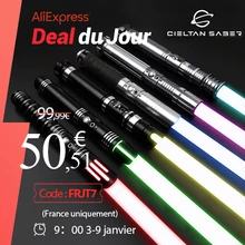 CIELTAN Lightsaber heavy Dueling Metal Handle RGB 12 Colors change 10sets Soundfonts Force FX FOC Blaster Toys Gift laser Sword