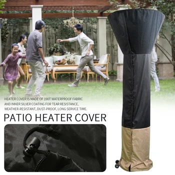 

Durable Round Patio Heater Cover Heavy Duty Outdoor Home Garden Anti Dust Protective Portable Waterproof With Zipper Foldable