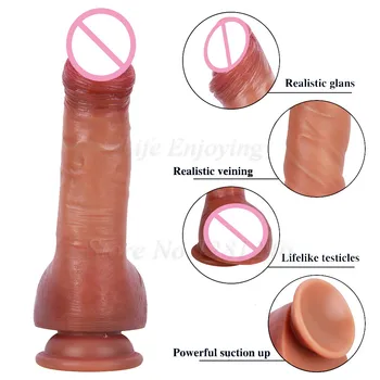 Liquid Silicone Big Ejaculating Dildos Realistic Penis Spraying Dick With Suction Cup Anal Plug Adult Sex Toys For Women Lesbian 4