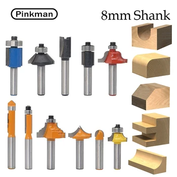 

Pinkman 1PC 8mm Shank Router Bits For Wood Woodworking Tool With Bearing Milling Cutter Corner Round Over Wood Milling Cutter