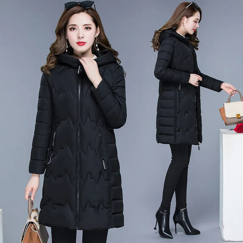 

Simple Solid Color Hooded Cotton-padded Clothes Szwy19d001