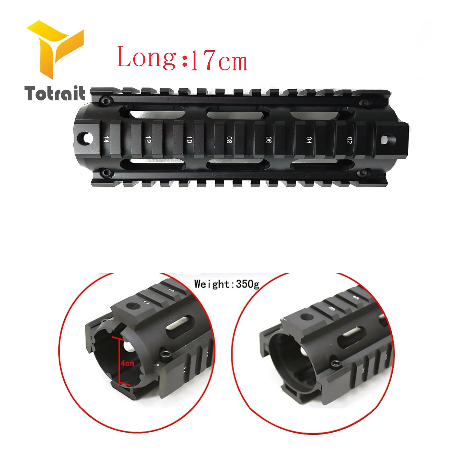 

TOtrait 6.7 inch AR15 M4 Carbine Handguard Airsoft AR-15 RIS drop-in Quad Rail Mount Tactical Free Float Picatinny Handguard