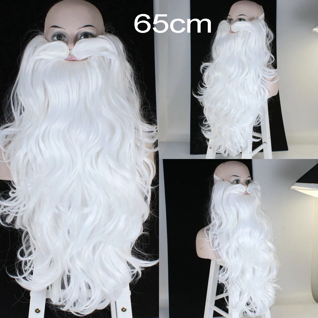 Parrucca di babbo natale di alta qualità barba lunga fantasia bianca festa di  natale festa festiva calda 60/65/80cm barba accessorio parrucca di  Halloween - AliExpress, image size:1024x1024