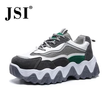 JSI Fashion Women Flats Mixed Colors Patchwork Design Cross-Tied Lace-Up Flat Platform Shoes Comfortable Anti-slip Sneaker JY70