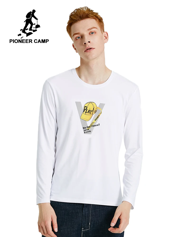 Pioneer Camp V шаблон Мужская футболка с длинным рукавом модный принт хлопок Повседневная Верхняя одежда футболка мужская ACT906364