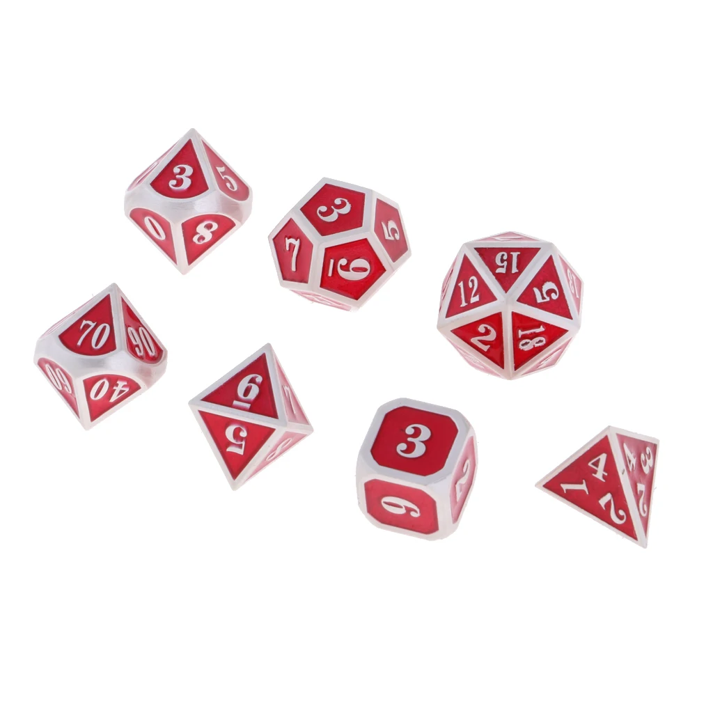 style6 12mm D4 D6 D8 D10 D12 D20 цинковый сплав многогранные игральные кости для D&D TRPG настольные игры вечерние игральные игры Кубики игры цифровые кубики - Цвет: style6 12mm