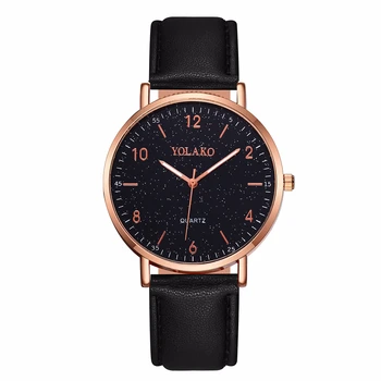 

Women Leather Starry Sky Arabic Numbers Dial Watches Luxury Women's Dress Watch Quartz Clock YOLAKO Brand Dropshipping
