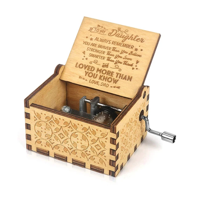 Vintage Wooden Music Box You Are My Sunshine I Love You Godfather