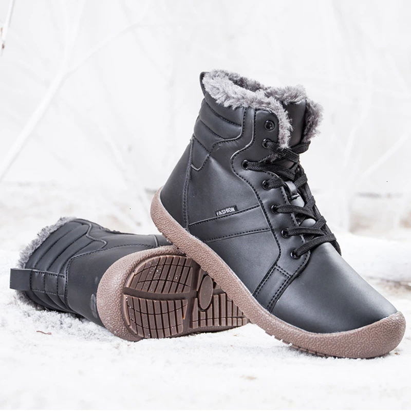 Odipon/зимняя обувь; уличные спортивные зимние ботинки; теплые кроссовки с мехом для бега; водонепроницаемые высокие кожаные ботинки на шнуровке; большой размер 48