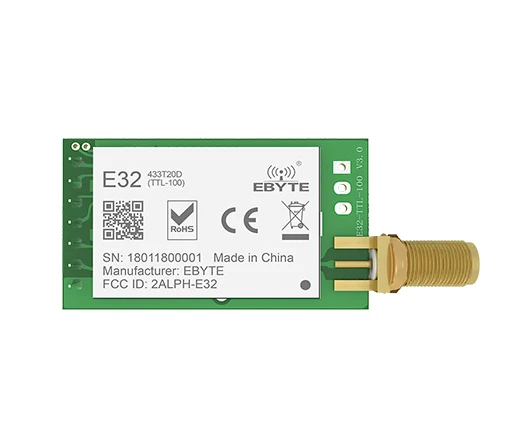 

E32-433T20DC UART RF Module 433MHz 20dBm Wireless Transceiver Transmitter Receiver LoRa Spread Spectrum SMA-K Antenna