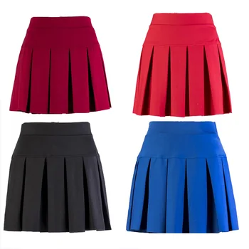 

Woman High Waisted Skater Skirt Preppy Style Summer Black Pleated Skirt Cosplay Clothes School Dance Mini Tutu Skirts Faldas
