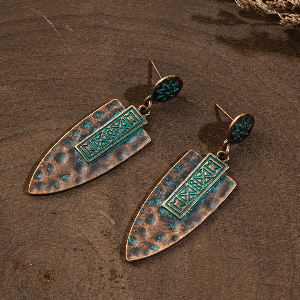Vintage Ethnic Long Metal Leaf Big Drop Earrings for Women 2019 Bohemian Geometric Tassel Fringe Stones Women's Earring Jewelry (18)