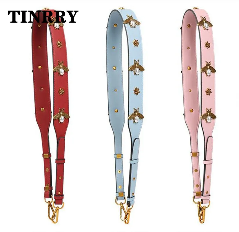 

TINRRY Women's bag wide shoulder strap diagonal adjustable shoulder bag with retro bee decorative long shoulder strap