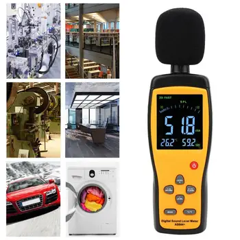 

AS844+ 30-130dBA Mini Sound Level Meter Decibel Meter Logger Noise Audio Detector Digital Diagnostic-tool Automotive Microphone