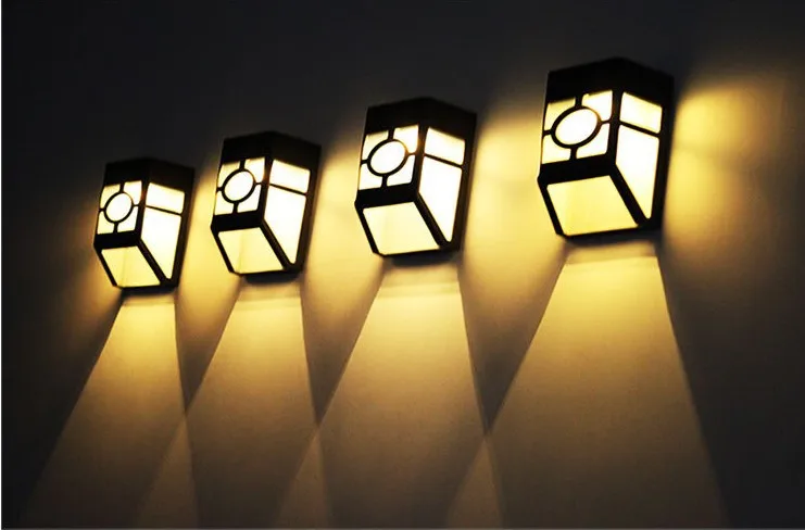 Солнечный настенный светильник 2 led солнечная панель декоративная лампа солнечная изгородь