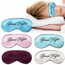 Casa portátil bordado blindfold carta de seda ajustável eyeshade capa dormir máscara olho boa noite eyepatch