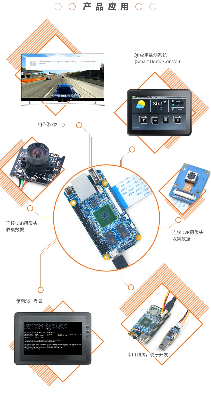 Placa de Desenvolvimento Compatível com S5p6818 Iniciante Starter Nanopi Fire2a S5p4418 Pi2 Kit 7 S5p4418 placa de desenvolvimento pi2 iniciante starter