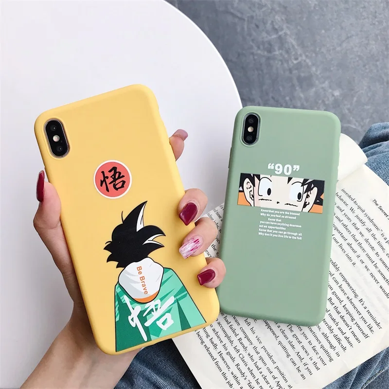 

Dragon Ball Z Super DBZ Goku Phone Case For iPhone 8 7 6S 6 S Plus Case Silicon Candy Soft TPU Cover Case For iPhone X XS MAX XR