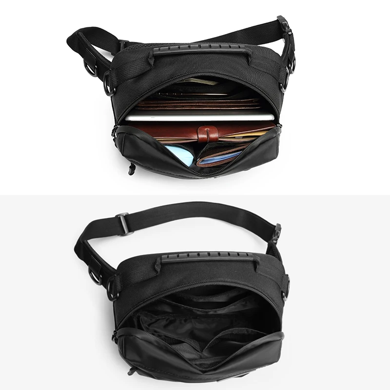 OZUKO Водонепроницаемая Мужская поясная сумка, модная нагрудная сумка, мужская спортивная сумка через плечо, короткий ремень для путешествий, поясная сумка для телефона